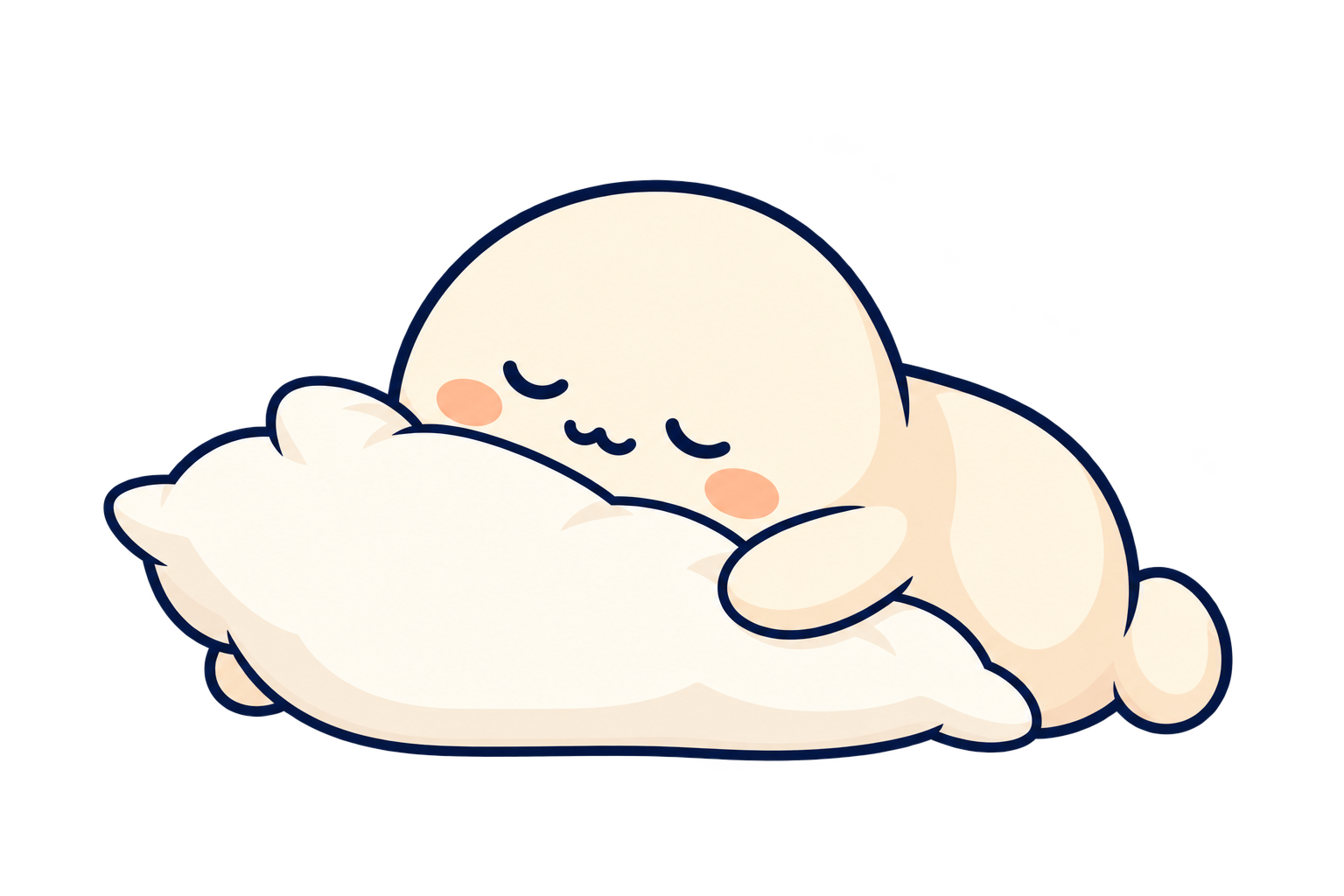 Sleep Puff asleep on a pillow